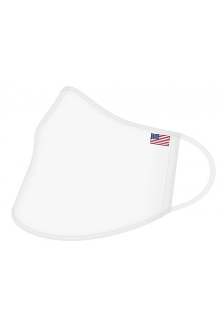 Przyłbica bawełniana z flagą USA biała