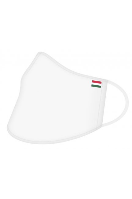 Przyłbica sportowa z flagą Węgier biała
