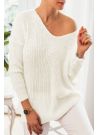 Sweter damski modny oversize ecru