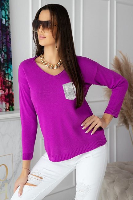 Elegancki sweter fioletowy