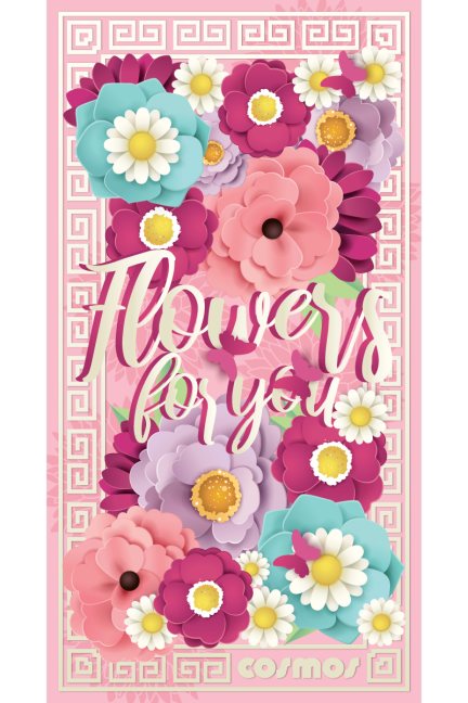 Ręcznik plażowy w kwiatki Flowers różowy