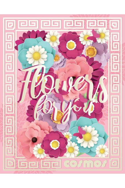 Ręcznik damski w kwiatki Flowers różowy