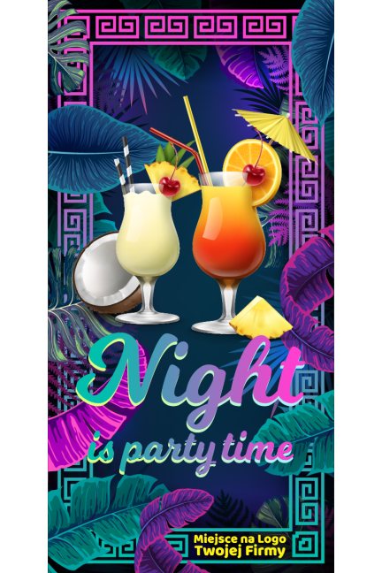 Ręcznik z nadrukiem Night is Party Time z logo