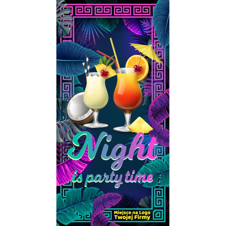 Ręcznik z nadrukiem Night is Party Time z logo