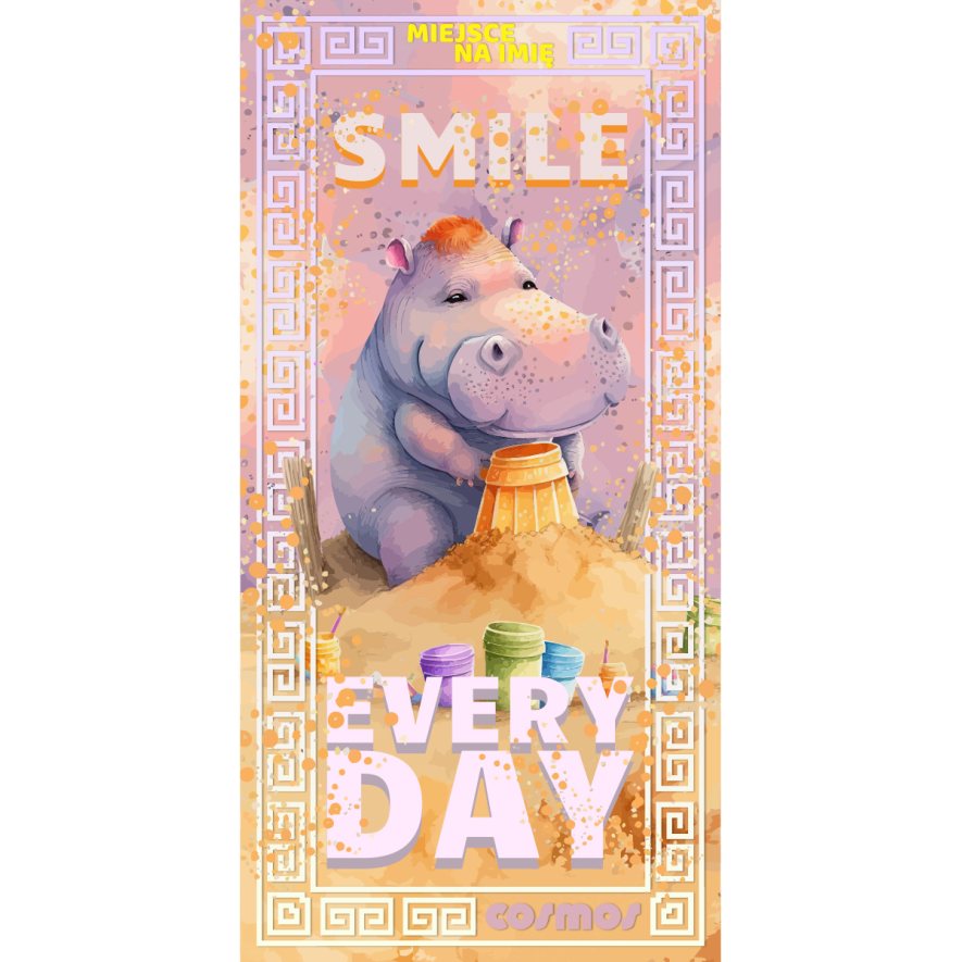 Ręcznik Cosmos z nadrukiem Smile Every Day z imieniem