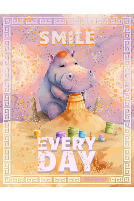 Bawełniany koc Smile Every Day fioletowy