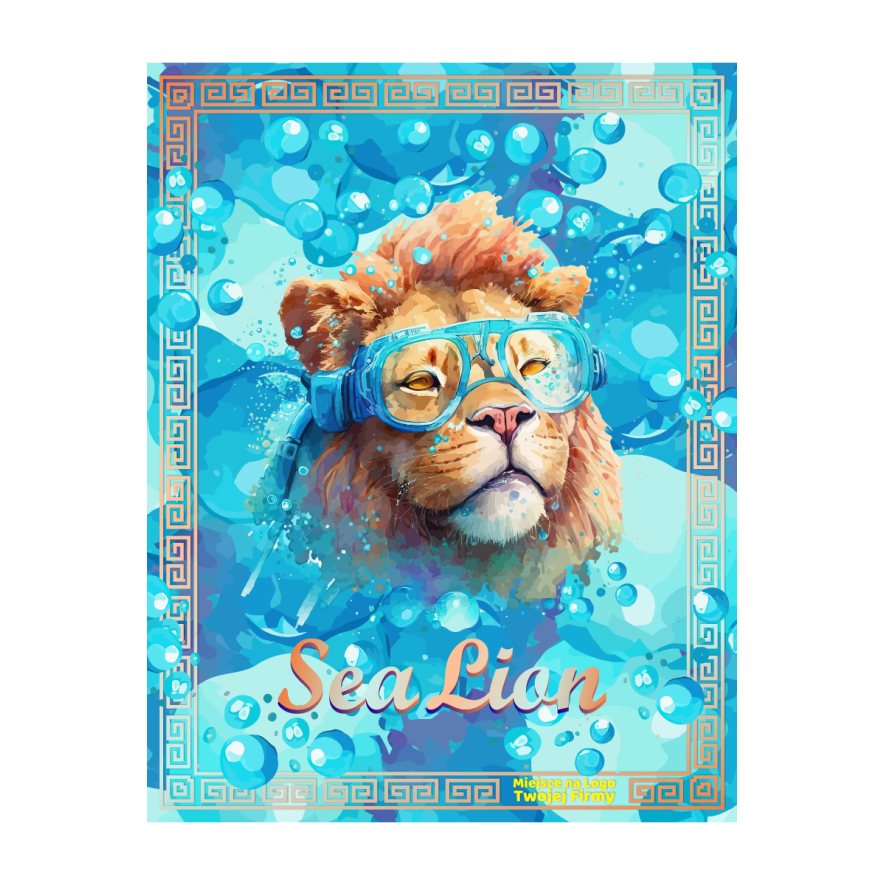 Koc bawełniany na plażę Sea Lion z logo