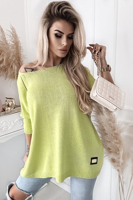 Zielony elegancki sweter oversize
