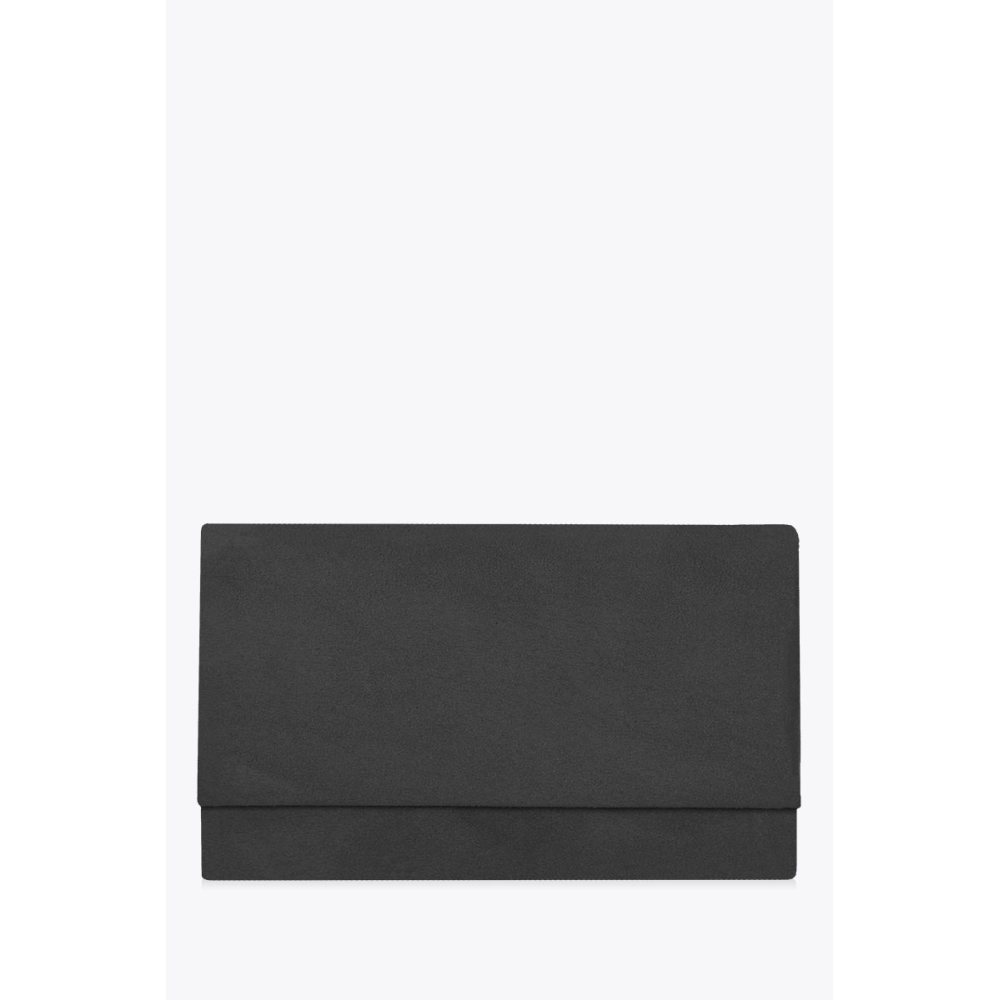Elegancka torebka kopertówka zamszowa czarna