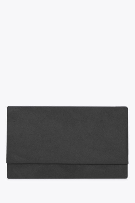Elegancka torebka kopertówka zamszowa czarna