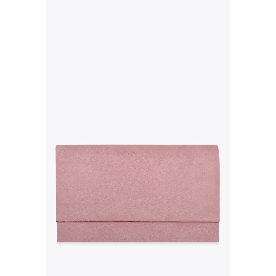 Elegancka torebka kopertówka zamszowa różowa