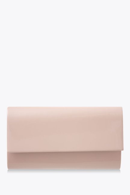 Torebka kopertówka lakierowana beżowa