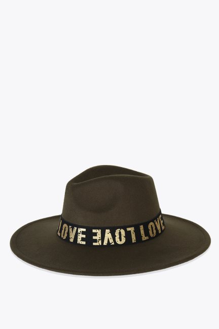 Elegancki kapelusz damski Love khaki