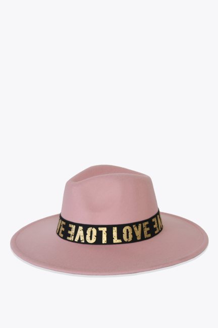 Elegancki kapelusz damski Love różowy