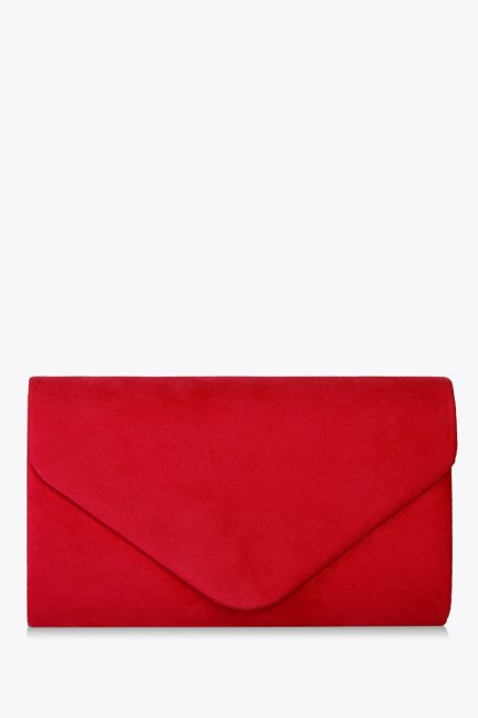 Elegancka kopertówka zamszowa czerwona