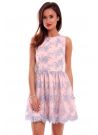 Sukienka modna koronkowa CM503 szaro-różowa