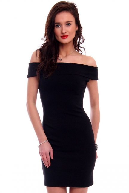 Sukienka dopasowana mini CM571 czarna