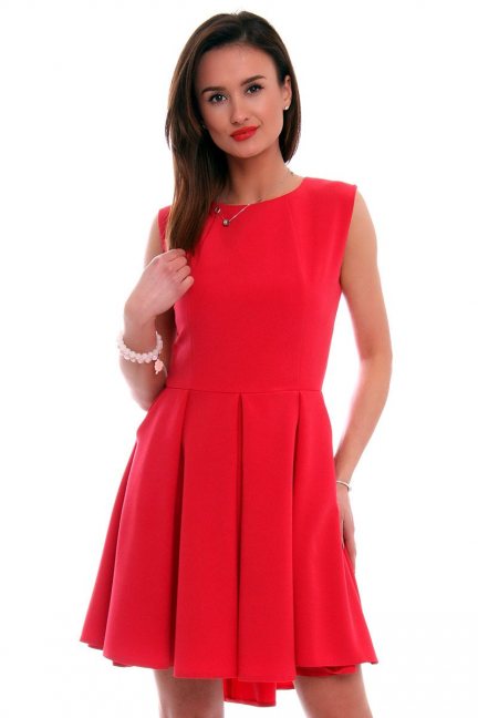 Sukienka asymetryczna CM296 czerwona