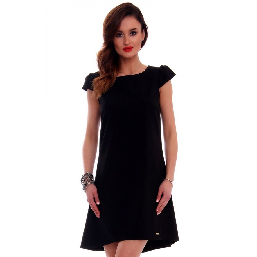 Sukienka asymetryczna CMK517 czarna