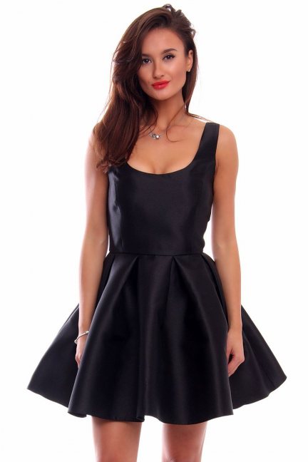 Sukienka rozkloszowana CMK278 czarna